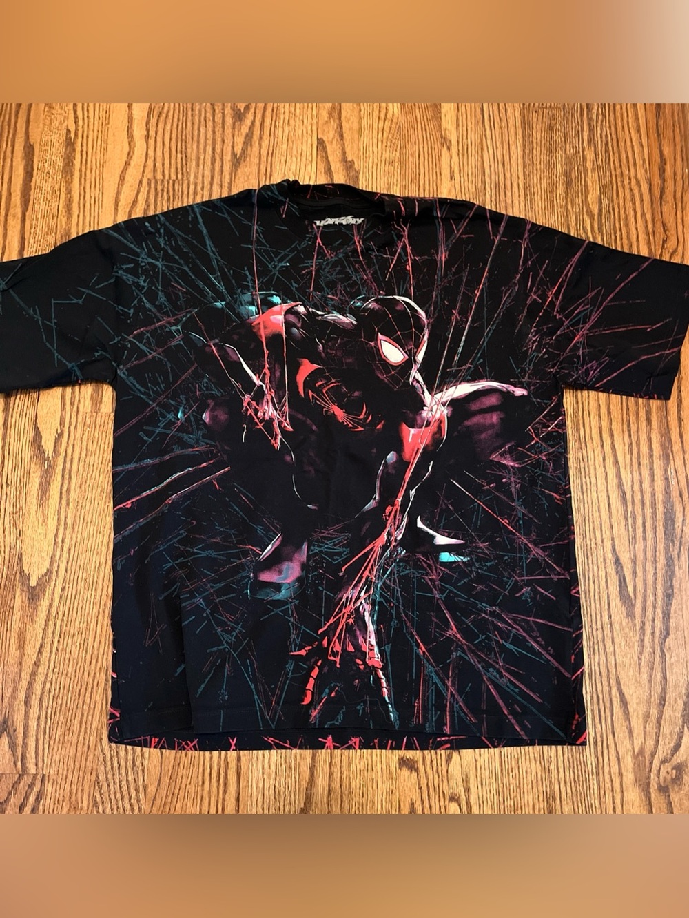 Marvel Venom Spiderman Shirt Large Black AOP Double Sided Graphic